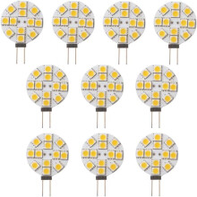 10 ampoules LED G4 non dimmables, blanc chaud 2700K, 180