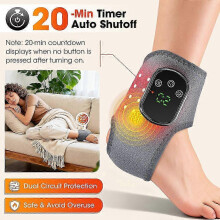 Neuropathy Emsense Foot Massager Wireless Portable Triple Method 3 Vibration Mode Heated Ankle Wrap for Home Office Travel_11jst