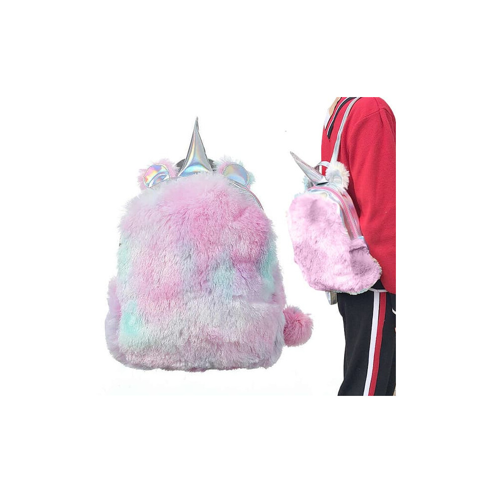 Kids' Fluffy Unicorn Backpack Pink