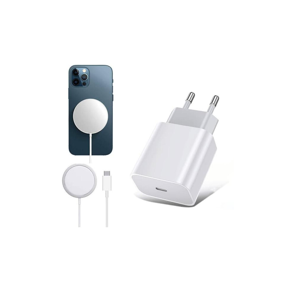 Iphone Magsafe Wireless Charger With Wall Adapter White 962125264289