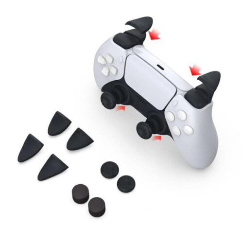 PS5 trigger button and rocker cap thumb grip black