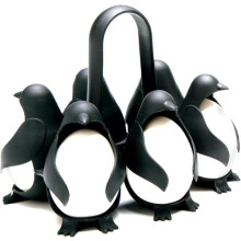 Penguin-shaped 3-in-1 egg boiler with storage and serving
