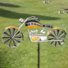 Wind Spinner Standing Yellow Bicycle Motif