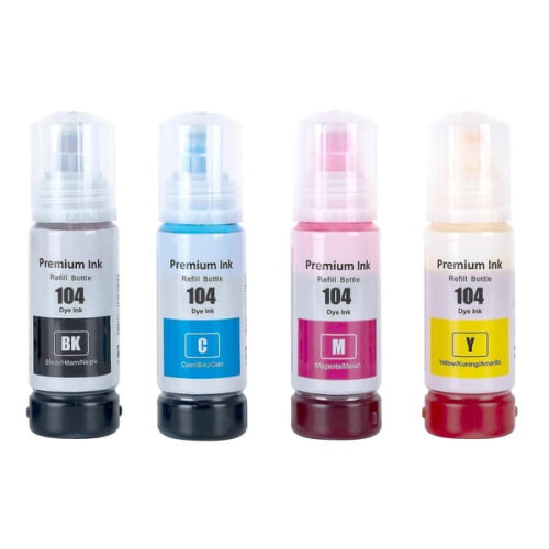 Ink Bottles Set 70 ml for Epson 104 Compatible