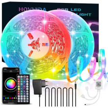 Bande LED 20 m, RGB5050, 30 LED/mètre, application et télécommande
