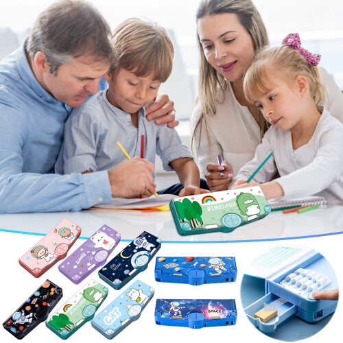 Multi-functional stationery box double layer 1 piece 2