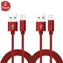 iPhone-compatible red charging cable 3 m