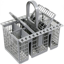 Dishwasher cutlery basket with removable handle