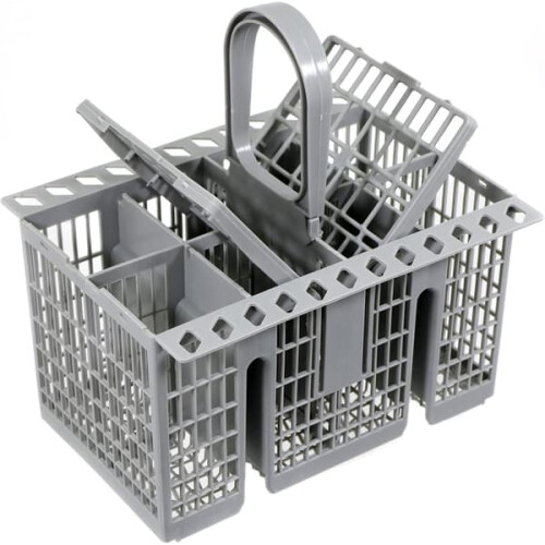 Dishwasher cutlery basket with removable handle