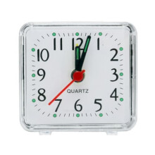 Square digital alarm clock white transparent case 1 piece