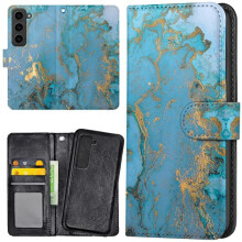Compatível com Samsung Galaxy S23 - Capa Carteira/Capa com Estampa de Mármore
