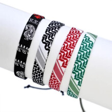 Palestine Arabic scarf bracelet handmade wavy dot design 4