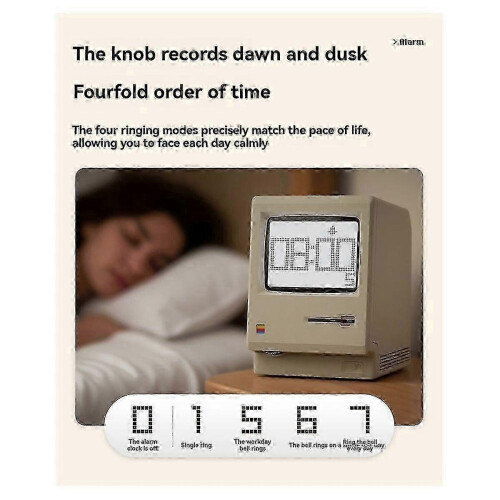 New Maclock Retro Clock Creativity Alarm Clock Student Specific Wake Up Artifact Desktop Decor Computer Keyboard 2