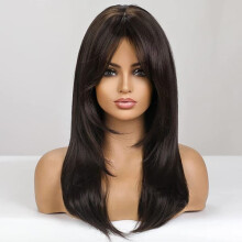 Blonde wig for women straight long with dark roots