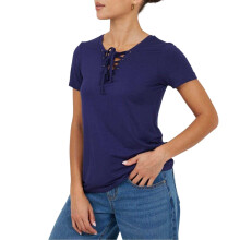 (8 UK, Navy) Brave Soul Womens/Ladies Plain Lace Up T-Shirt