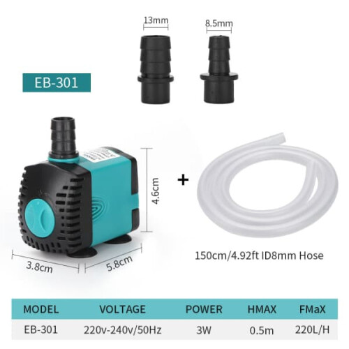 Submersible Water Pump for Aquarium 4 pcs Adjustable Quiet