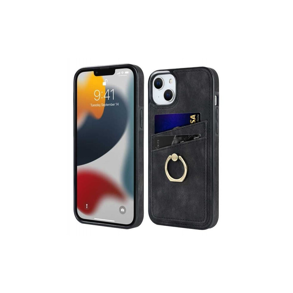 Iphone 14 Case With Card Holder Retro Black 962029575528