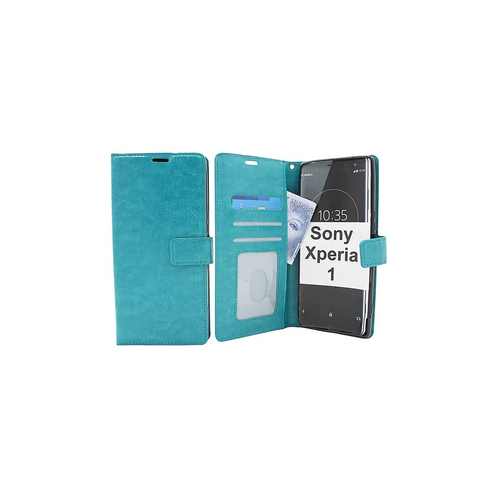 Crazy Horse Wallet For Sony Xperia 1 J9110 Turquoise 962029577362