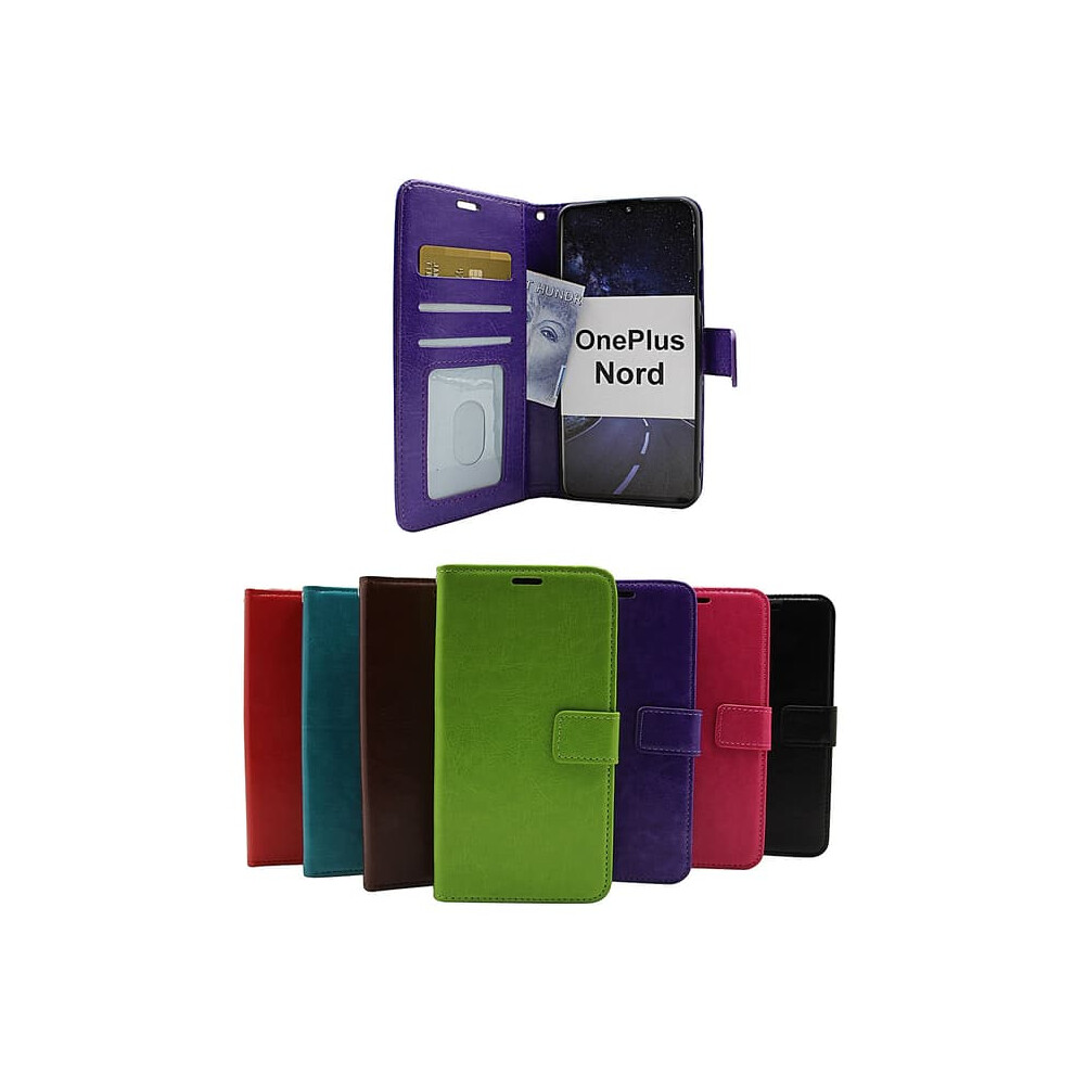 Crazy Horse Wallet For Oneplus Nord Black Brown Black,Brown 962029576303