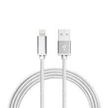 Cábla 1M Lightning comhoiriúnach le luchtaire iPhone Níolón Muirear Tapa Airgid