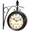 Wall Clock Wrought Iron 2-Sided 12-inch 1
