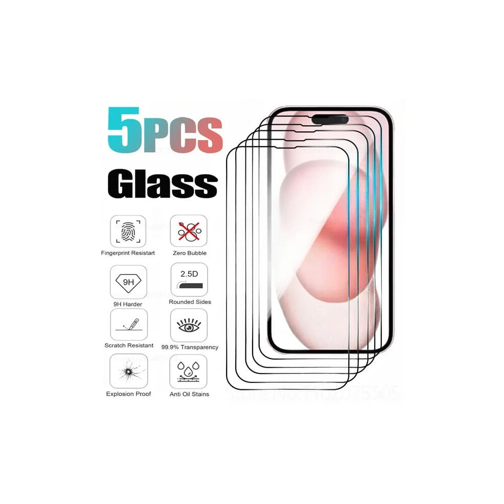 Tempered Glass Screen Protector For Iphone 16 To 7 5 Pcs 962029580034