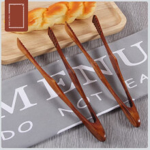 Pince de cuisine en bois pour barbecue, salade, steak et pain, taille unique
