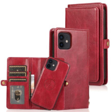 Ag luí le iPhone12Mini - Cás Sparán Praiticiúil Rugged2-1 Dearg