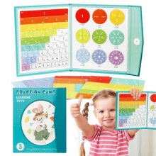 Wooden Magnetic Fraction Book Set Educational Math Toy