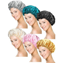 Satin Sleep Caps Soft Elastic 6 Pieces