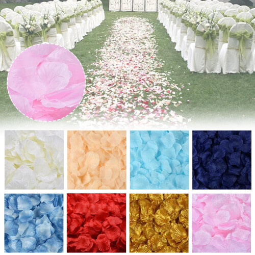 Silk Rose Petals for Wedding Aisle Runner 100 pcs 2
