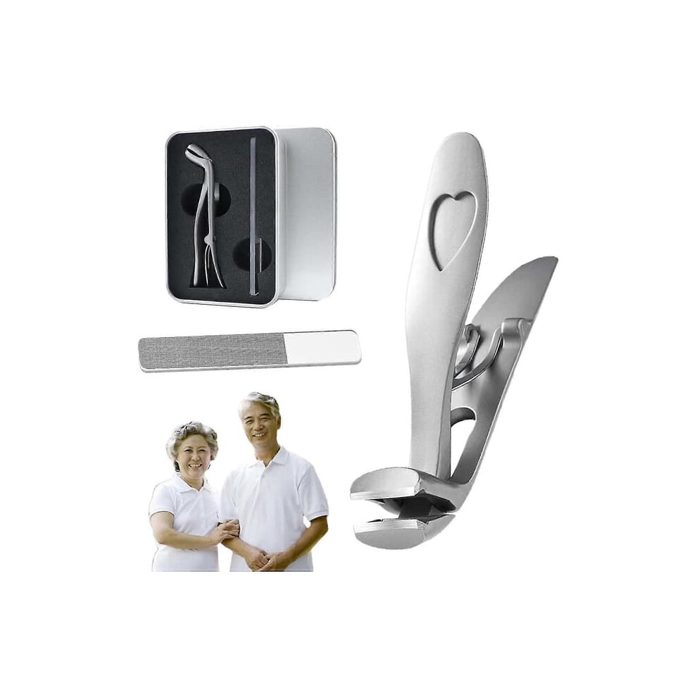Ergonomic Nail Clippers for Seniors with Nail File Set