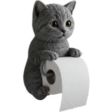 Kattenkrantenhouder, grappige 3D kattenpapierhouder, schattige decoratieve toiletpapierhouder voor aan de muur in de badkamer en keuken, [qb] A