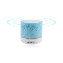 Altoparlante Bluetooth con LED, portatile e mini, bianco.