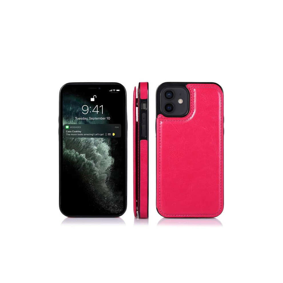 Nkobee Iphone 12 Mini Case With Card Slot Rose Red 962029591344
