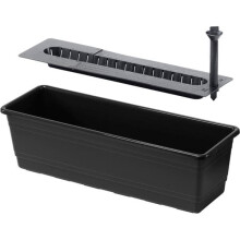 Balcony Box Black Recycled Material 55 cm