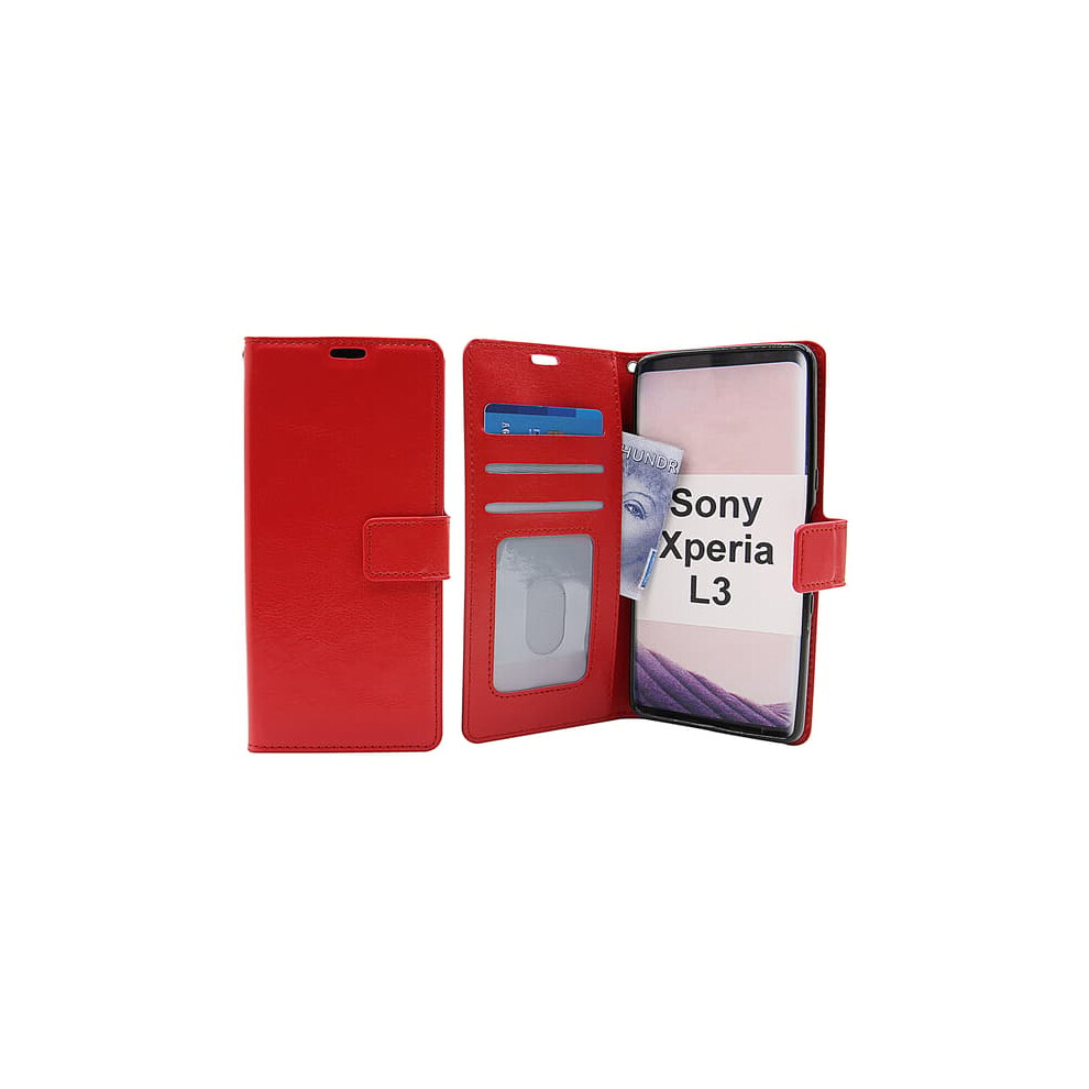 Crazy Horse Wallet For Sony Xperia L3 Red 962029578871