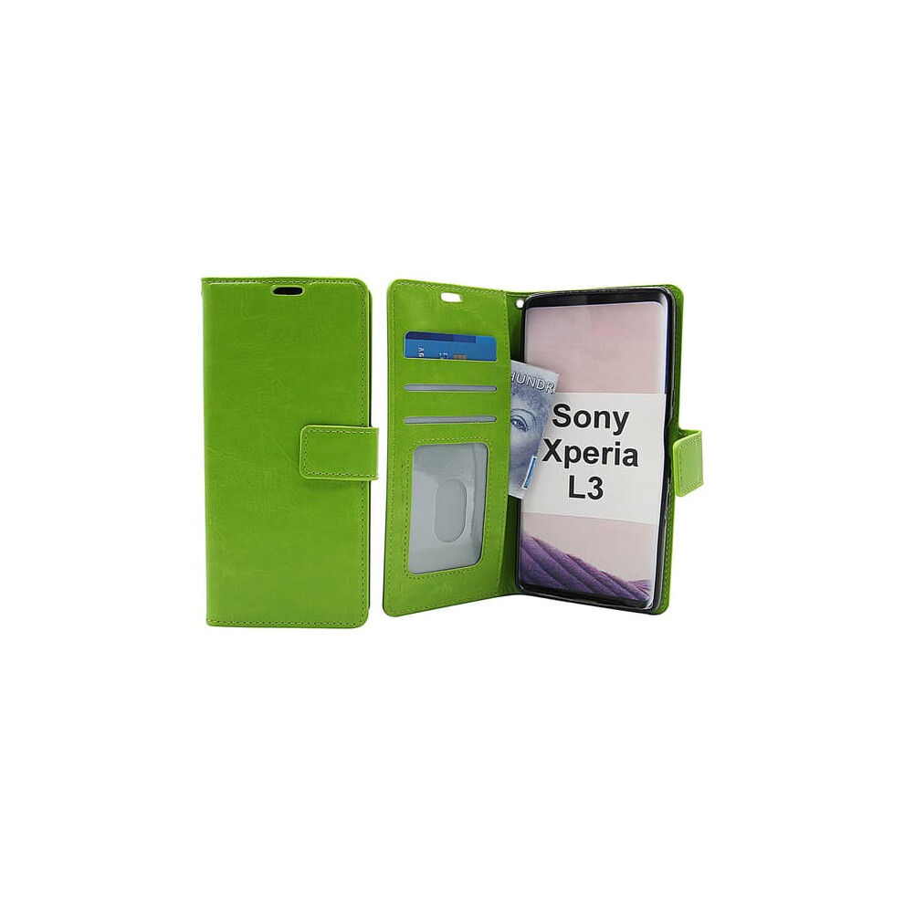 Crazy Horse Wallet For Sony Xperia L3 Green 962029578840