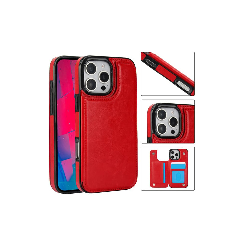 Iphone 16 Pro Case With Wallet Slot Red 962029579717