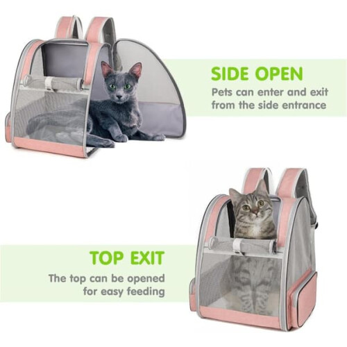 Foldable Mesh Pet Backpack with Metal Frame for Dogs and 1