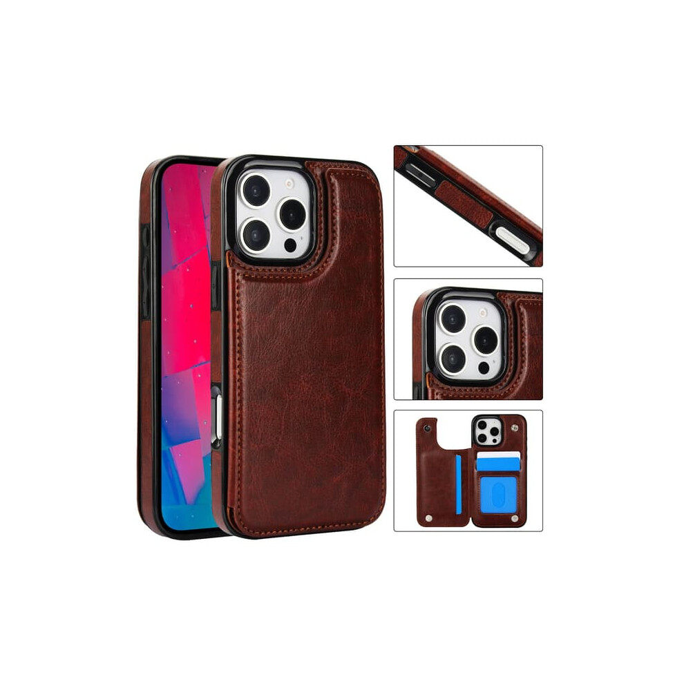 Iphone 16 Pro Case With Wallet Slot Brown 962029579625