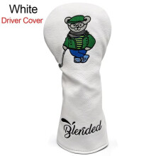 Golf driver head cover white 1 piece