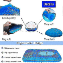 (30*25*24cm) Orthopaedic Gel Seat Cushion, Sciatica Tailbone Pain Relief, Honeycomb Coccyx Cooling Gel Cushion for Home Office 25-26