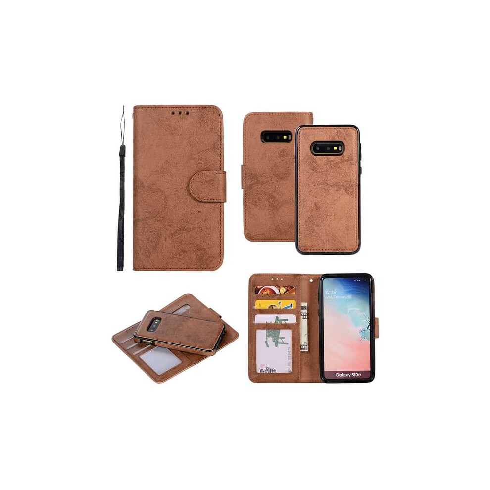 Lemans Wallet Case For Samsung Galaxy S10e Brown 962029571445