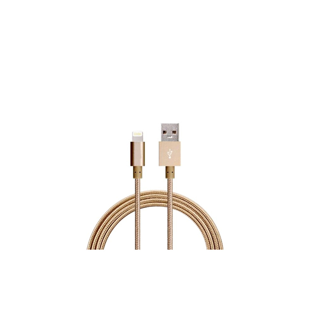 Iphone Charger Cable Nylon 2M Quick Charge Gold 962029567400