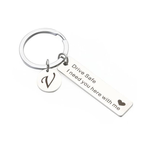 Keychain with AZ initials 26 letters