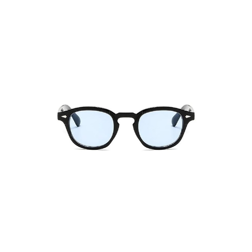 Vintage Johnny Depp Style Round Sunglasses Clear Lens Black 962029264996