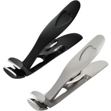 Körömvágó vastag lábkörmökhöz, ergonomikus, ferde fejű lábkörömvágó idősebbeknek, Shirem körömvágó fekete+ezüst, 1 db