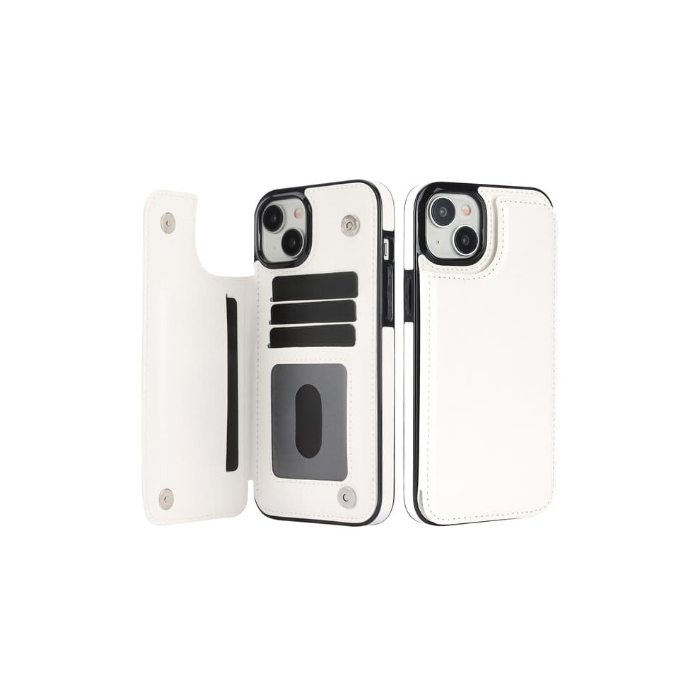 Iphone 15 Leather Case With 3 Card Slots White 962029592983
