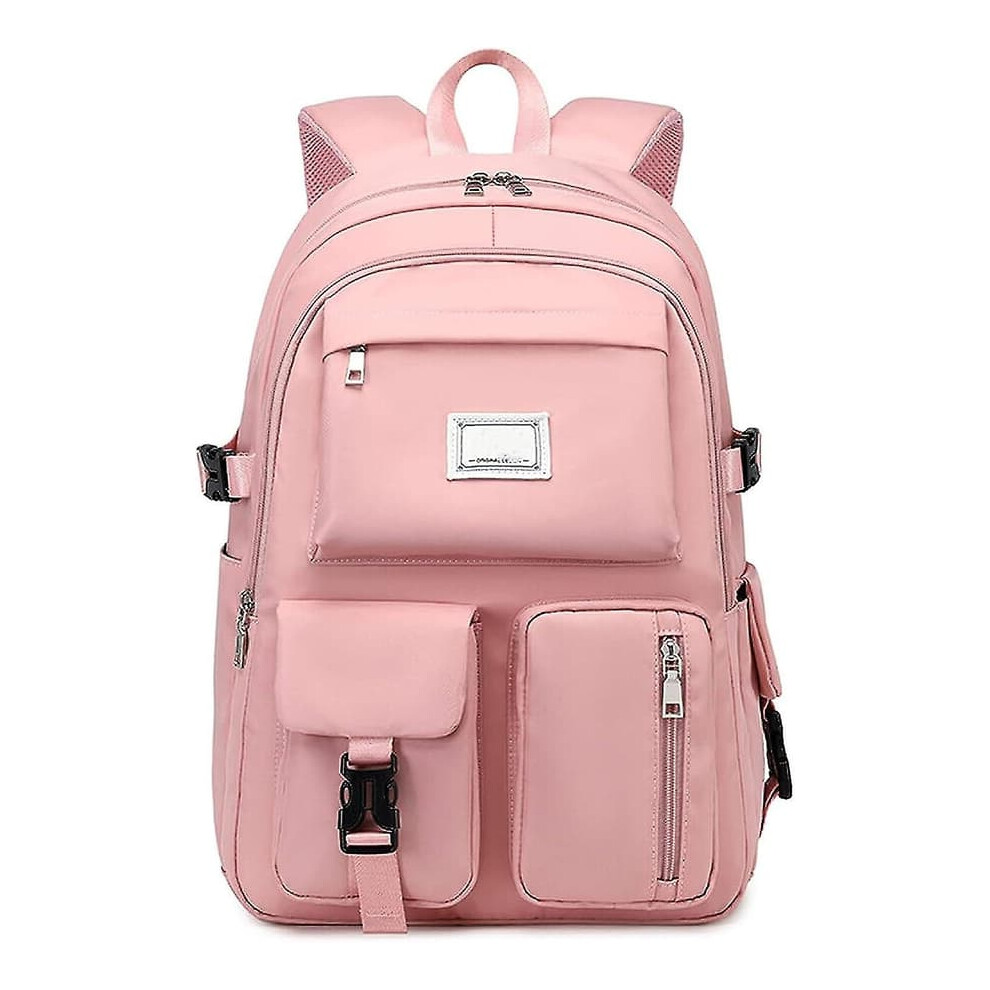 Girls' School Backpack Pink Large Capacity Waterproof